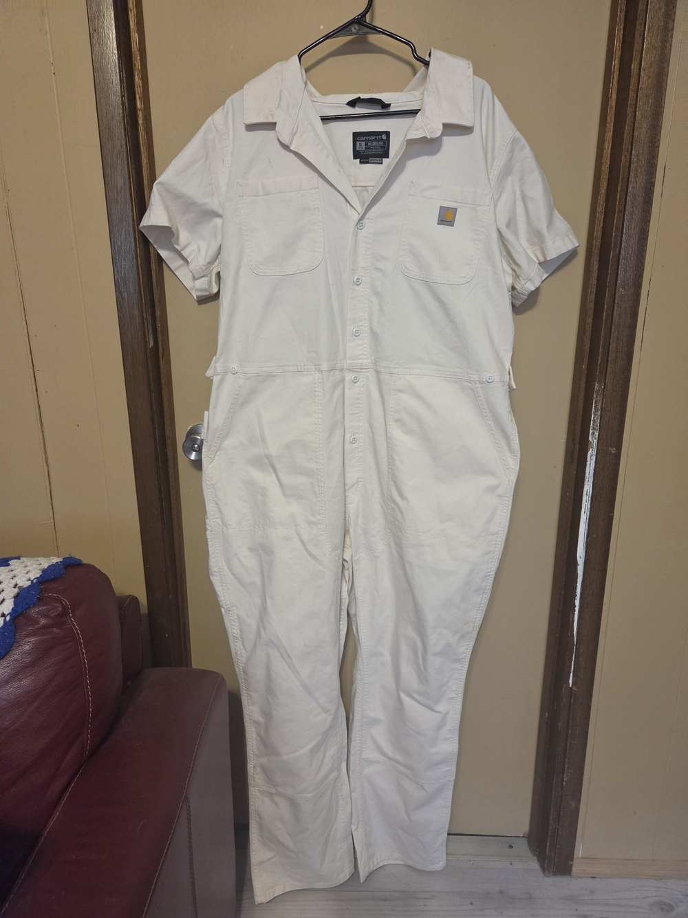 Carhartt Women's Cream Short-Sleeve Work Jumpsuit